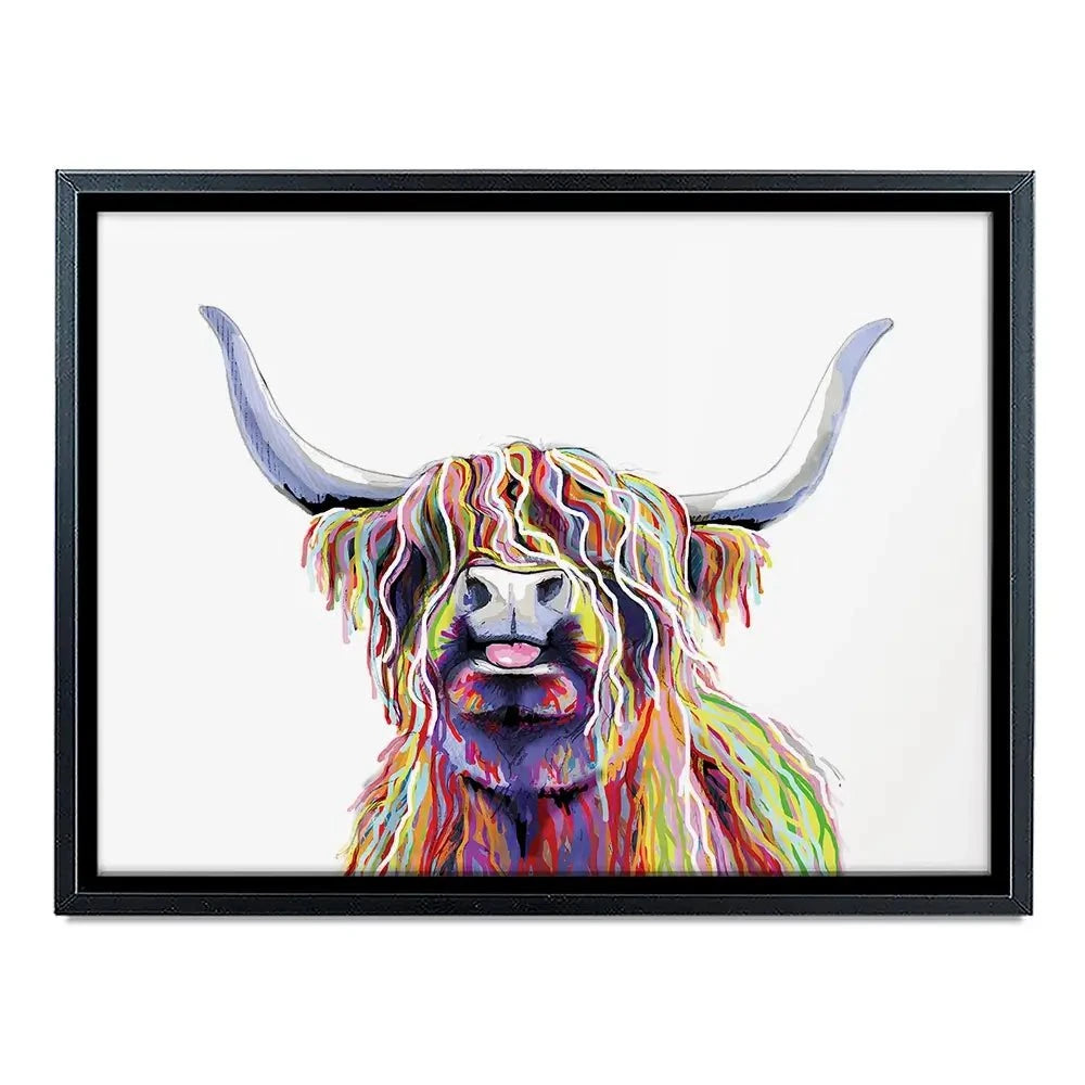 Cheeky White Highland Cow Canvas Print Cheeky White Highland Cow Canvas Print wall art product Independent
