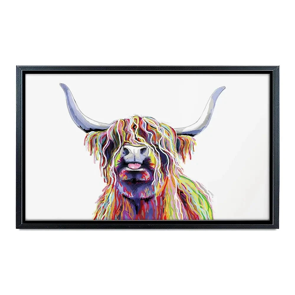 Cheeky White Highland Cow Canvas Print Cheeky White Highland Cow Canvas Print wall art product Independent
