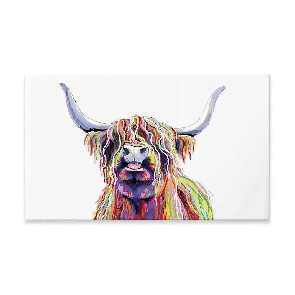 Cheeky White Highland Cow Canvas Print Cheeky White Highland Cow Canvas Print wall art product Independent