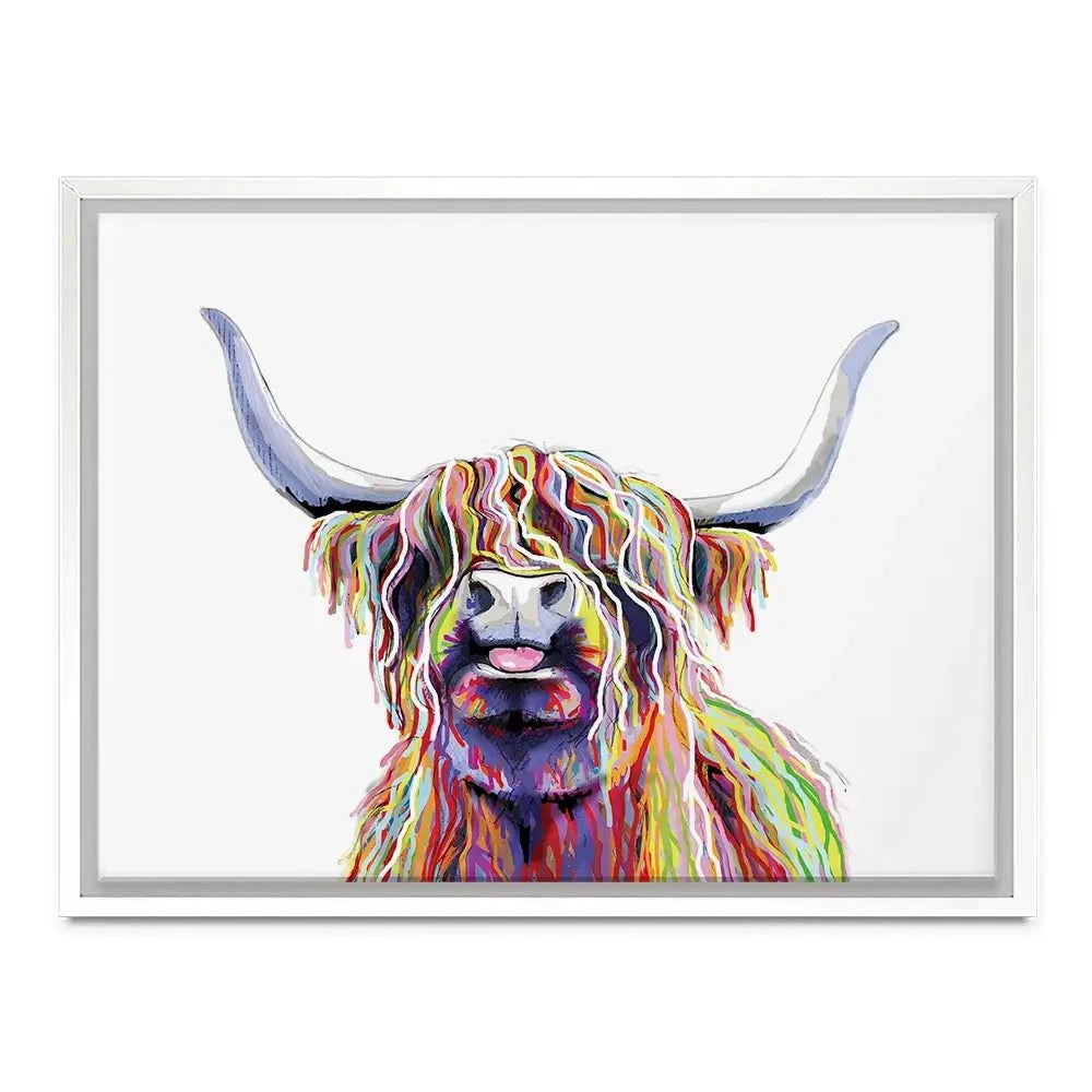 Cheeky White Highland Cow Canvas Print Cheeky White Highland Cow Canvas Print wall art product Independent