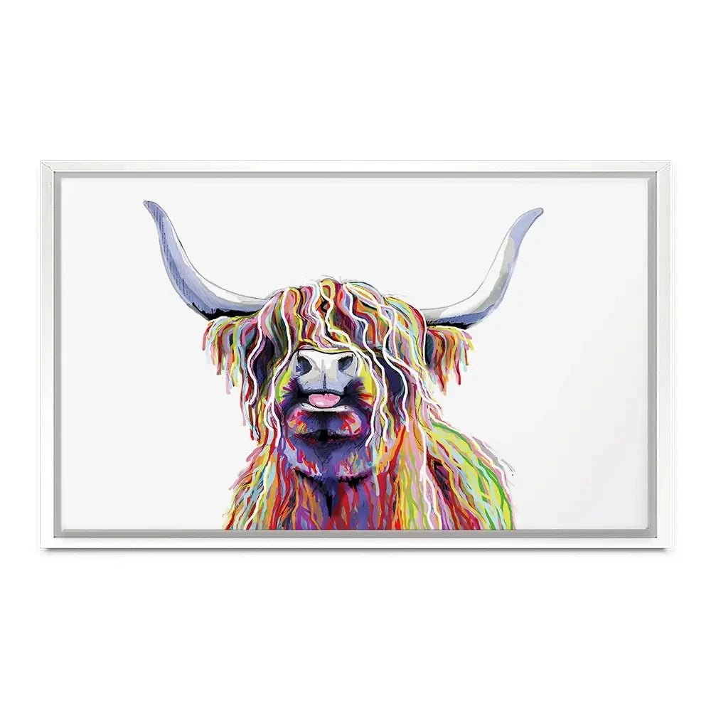 Cheeky White Highland Cow Canvas Print Cheeky White Highland Cow Canvas Print wall art product Independent