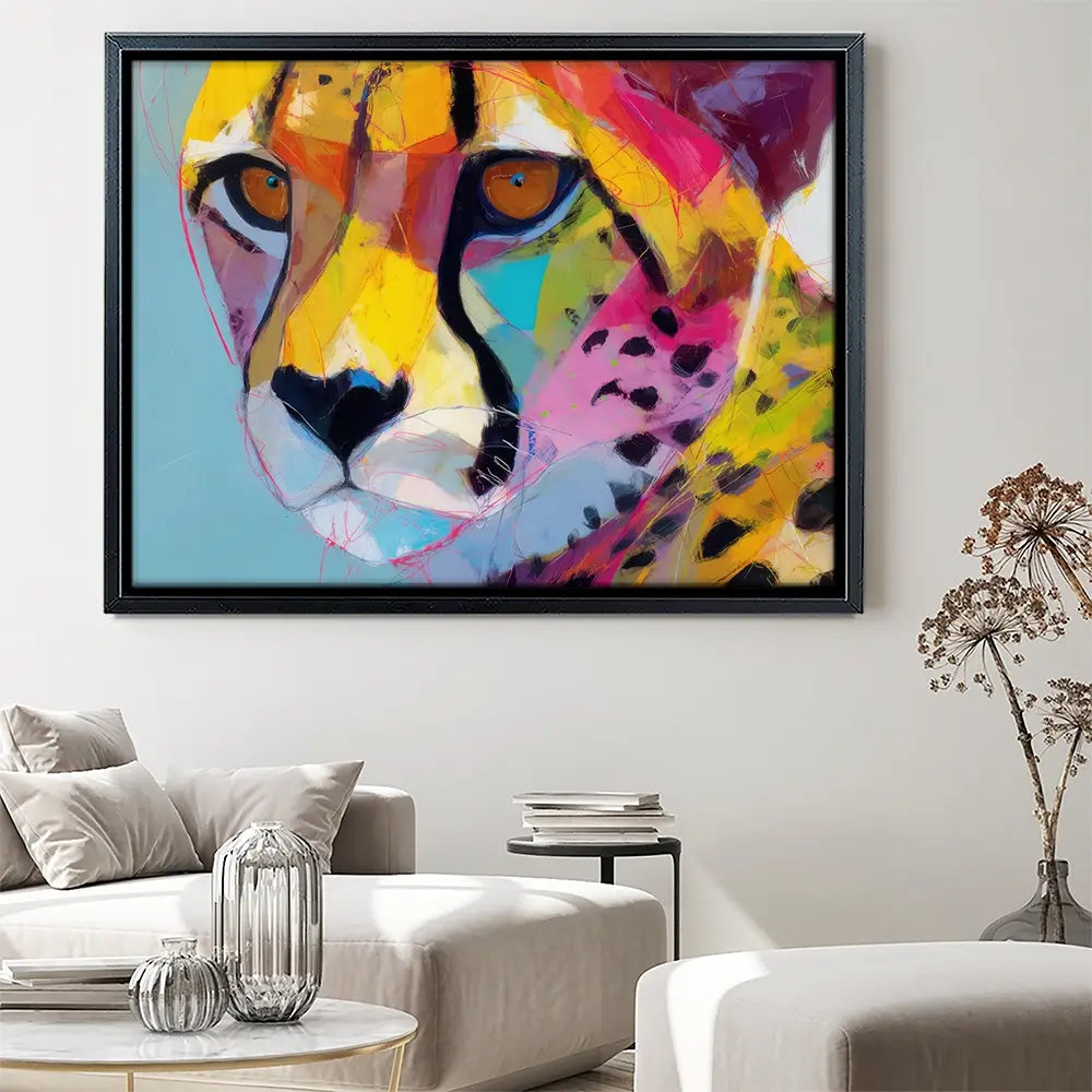 Cheetah Gaze Canvas Print Cheetah Gaze Canvas Print wall art product Chromatic Storm Studio