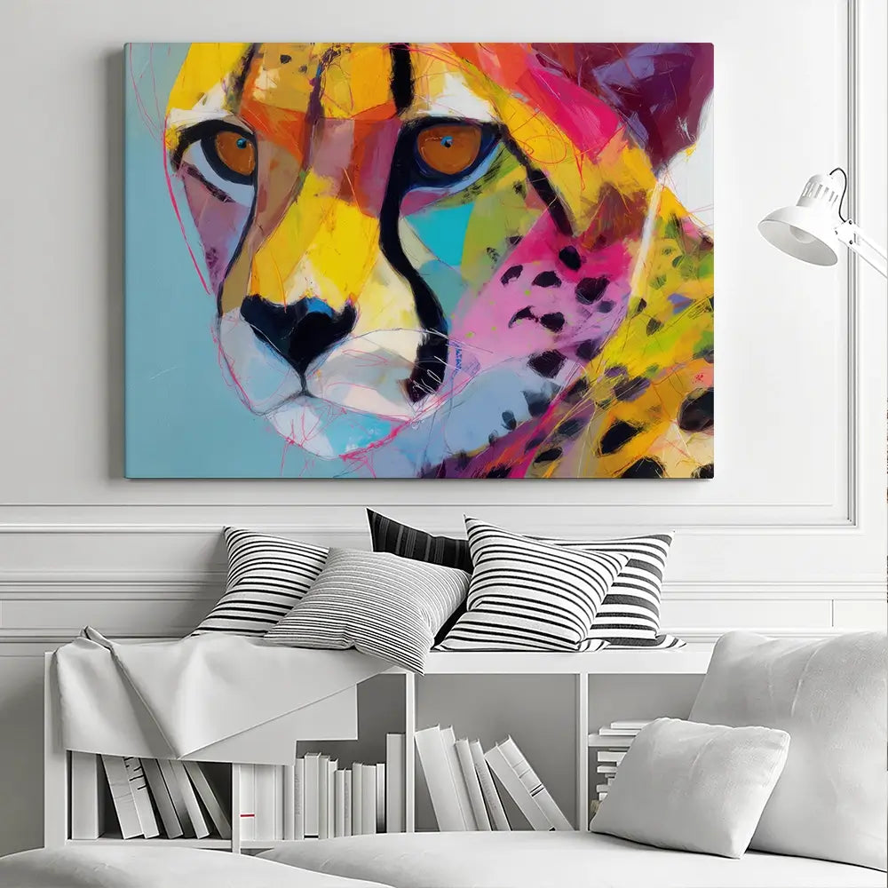 Cheetah Gaze Canvas Print Cheetah Gaze Canvas Print wall art product Chromatic Storm Studio