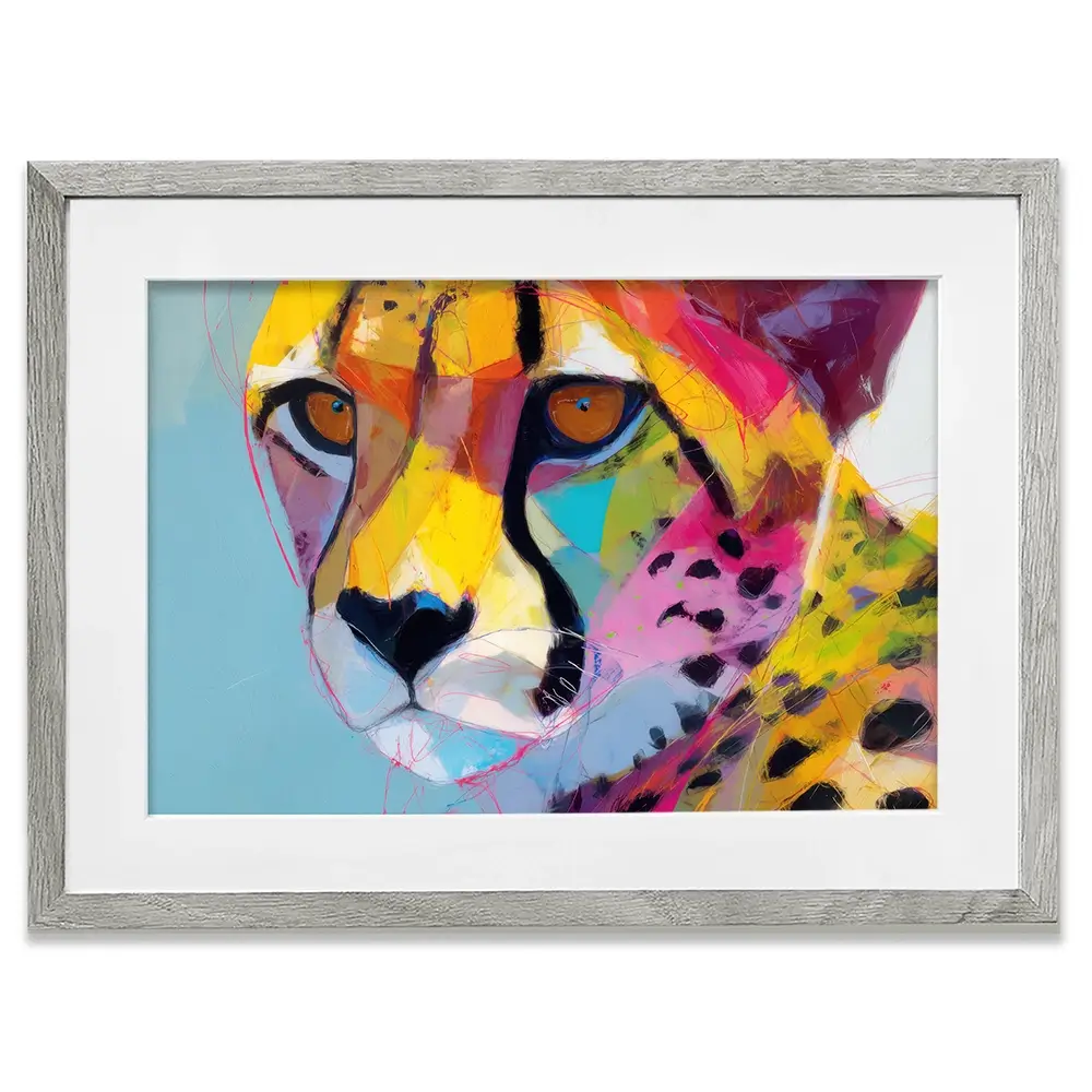 Cheetah Gaze Framed Art Print Cheetah Gaze Framed Art Print wall art product Chromatic Storm Studio