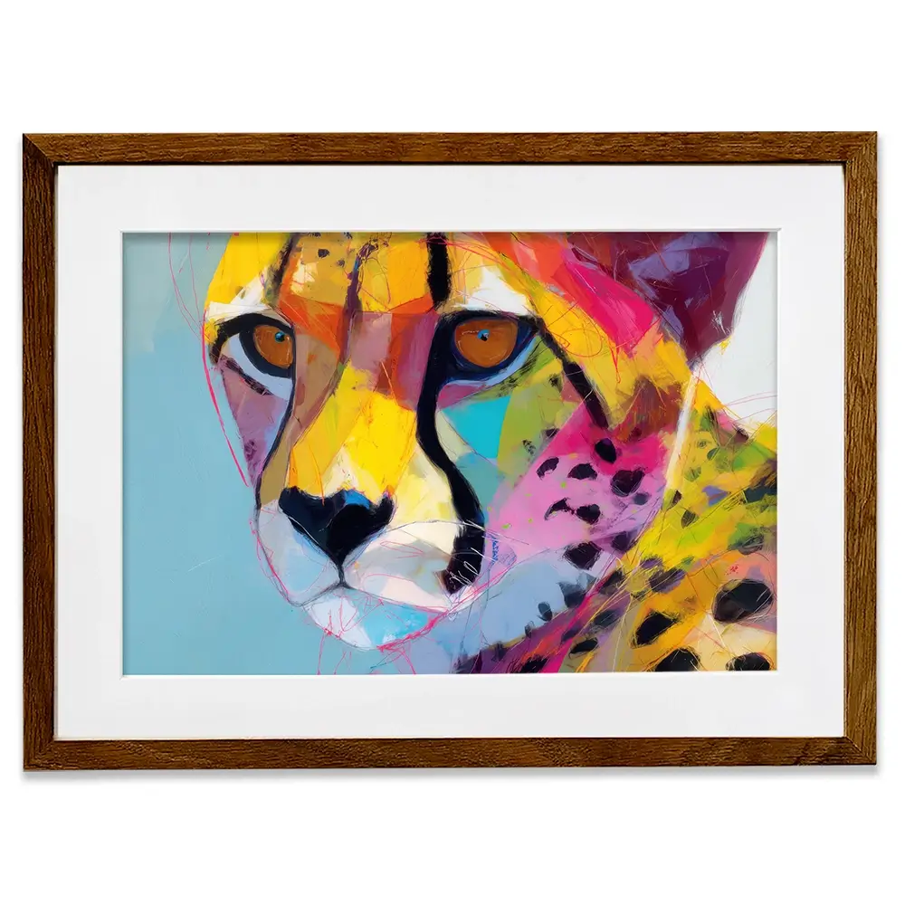 Cheetah Gaze Framed Art Print Cheetah Gaze Framed Art Print wall art product Chromatic Storm Studio