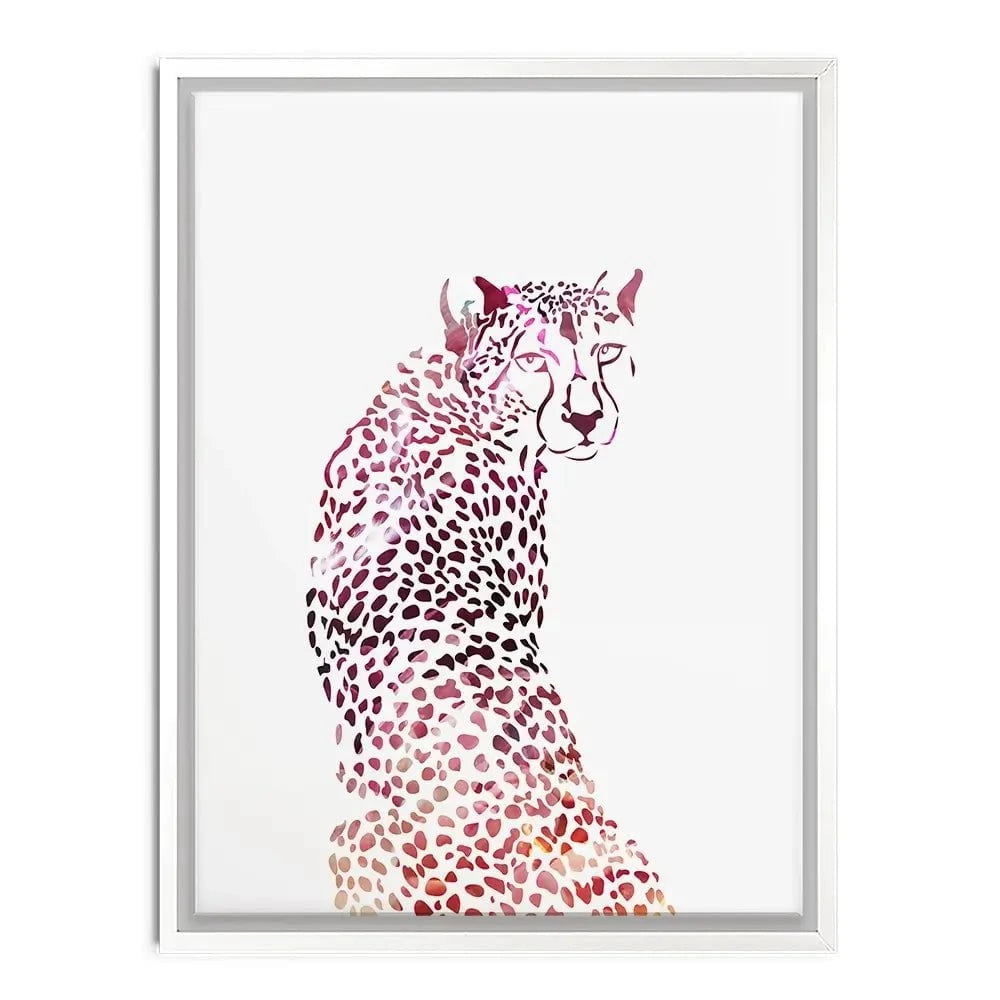 Cheetah On White Canvas Print Cheetah On White Canvas Print wall art product Sarah Manovski