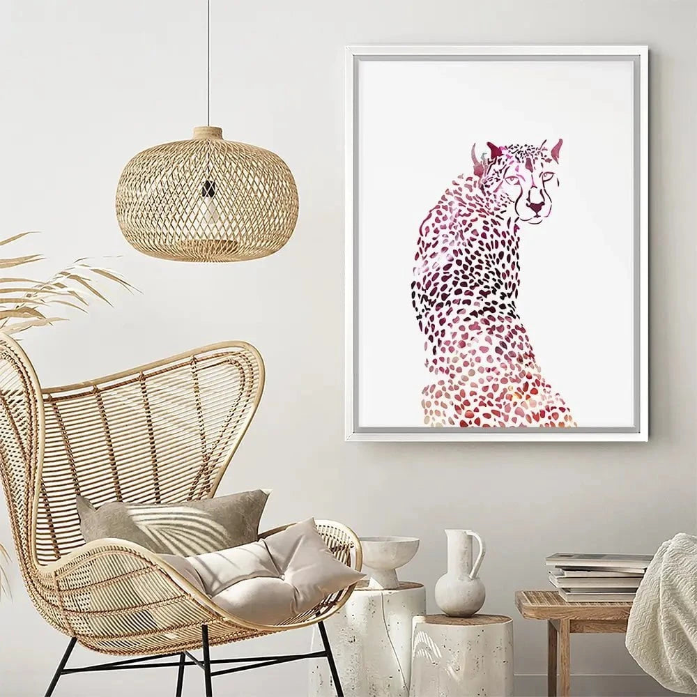 Cheetah On White Canvas Print Cheetah On White Canvas Print wall art product Sarah Manovski