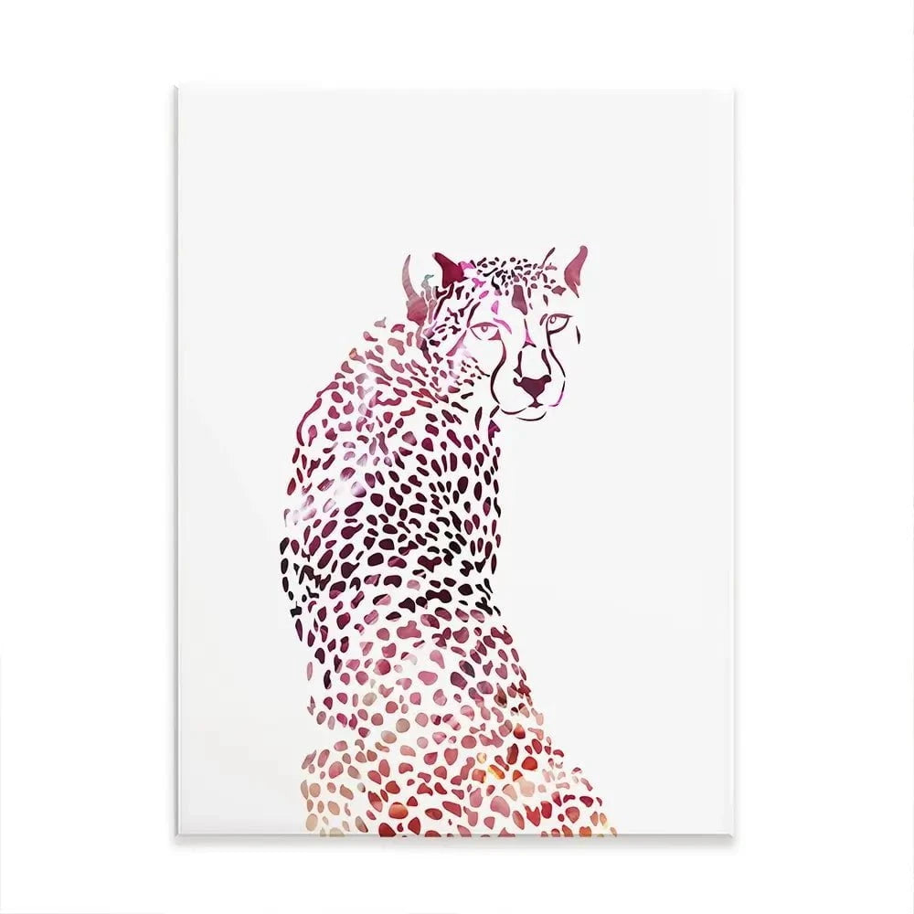 Cheetah On White Canvas Print Cheetah On White Canvas Print wall art product Sarah Manovski