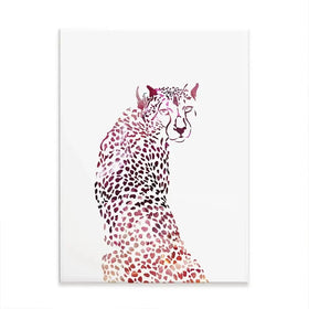 Cheetah On White Canvas Print Cheetah On White Canvas Print wall art product Sarah Manovski