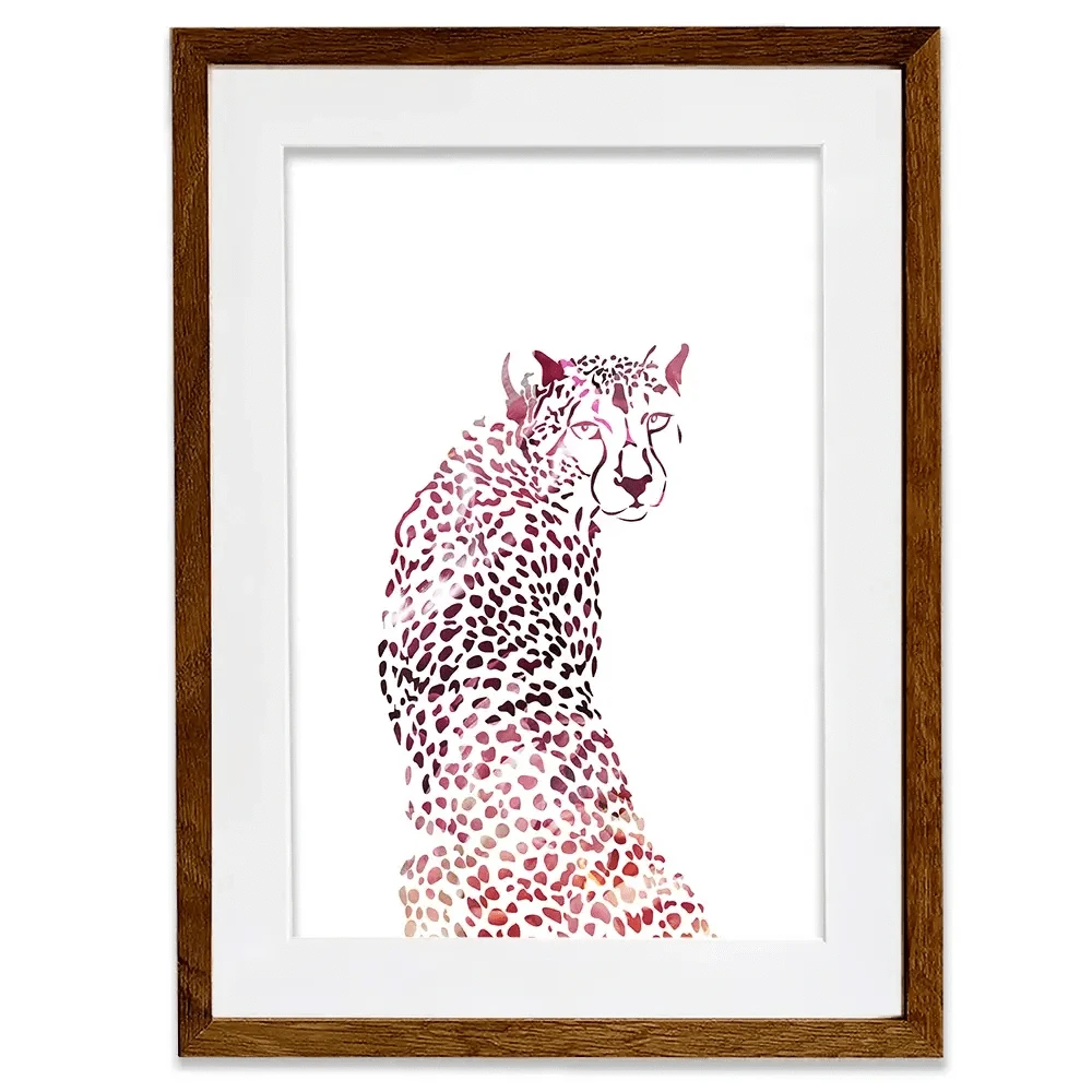 Cheetah On White Framed Art Print Cheetah On White Framed Art Print wall art product Sarah Manovski