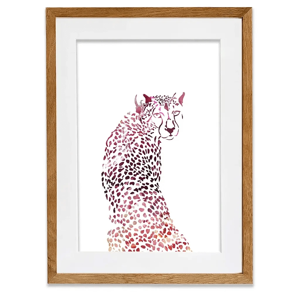 Cheetah On White Framed Art Print Cheetah On White Framed Art Print wall art product Sarah Manovski