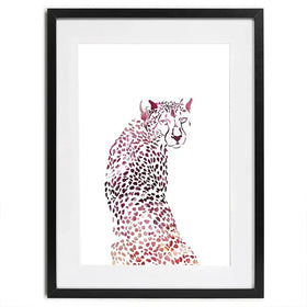 Cheetah On White Framed Art Print Cheetah On White Framed Art Print wall art product Sarah Manovski