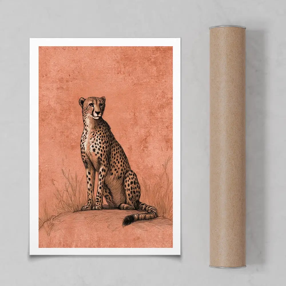 Cheetah Pose Portrait Art Print Cheetah Pose Portrait Art Print wall art product Petals Prints Design - Independent