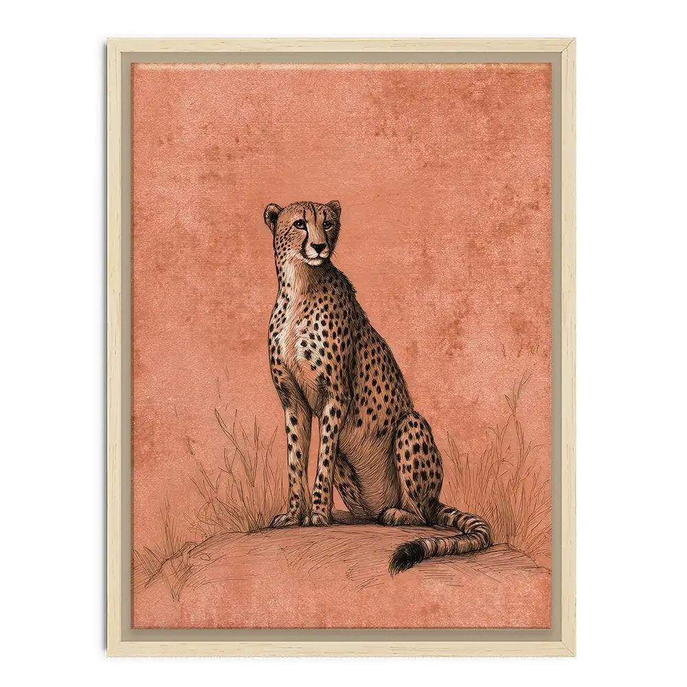 Cheetah Pose Portrait Canvas Print Cheetah Pose Portrait Canvas Print wall art product Petals Prints Design - Independent