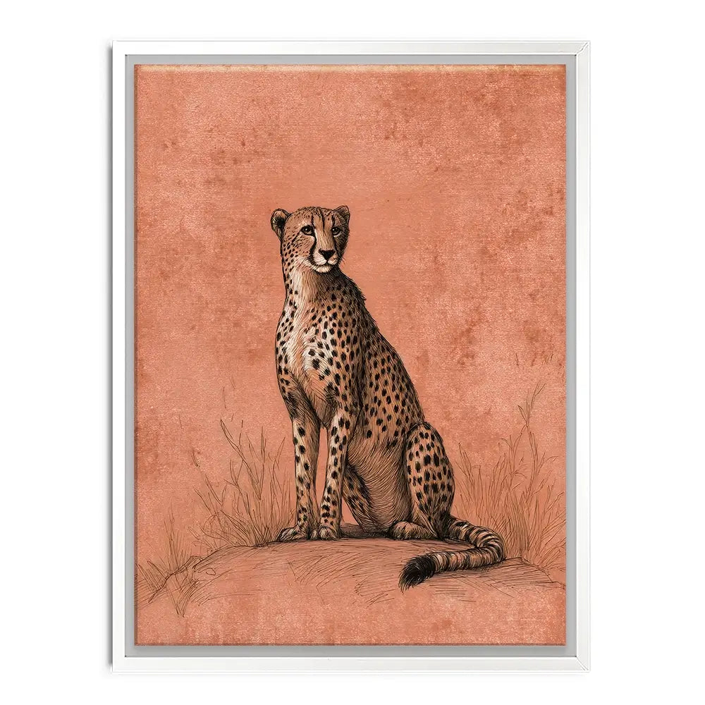 Cheetah Pose Portrait Canvas Print Cheetah Pose Portrait Canvas Print wall art product Petals Prints Design - Independent