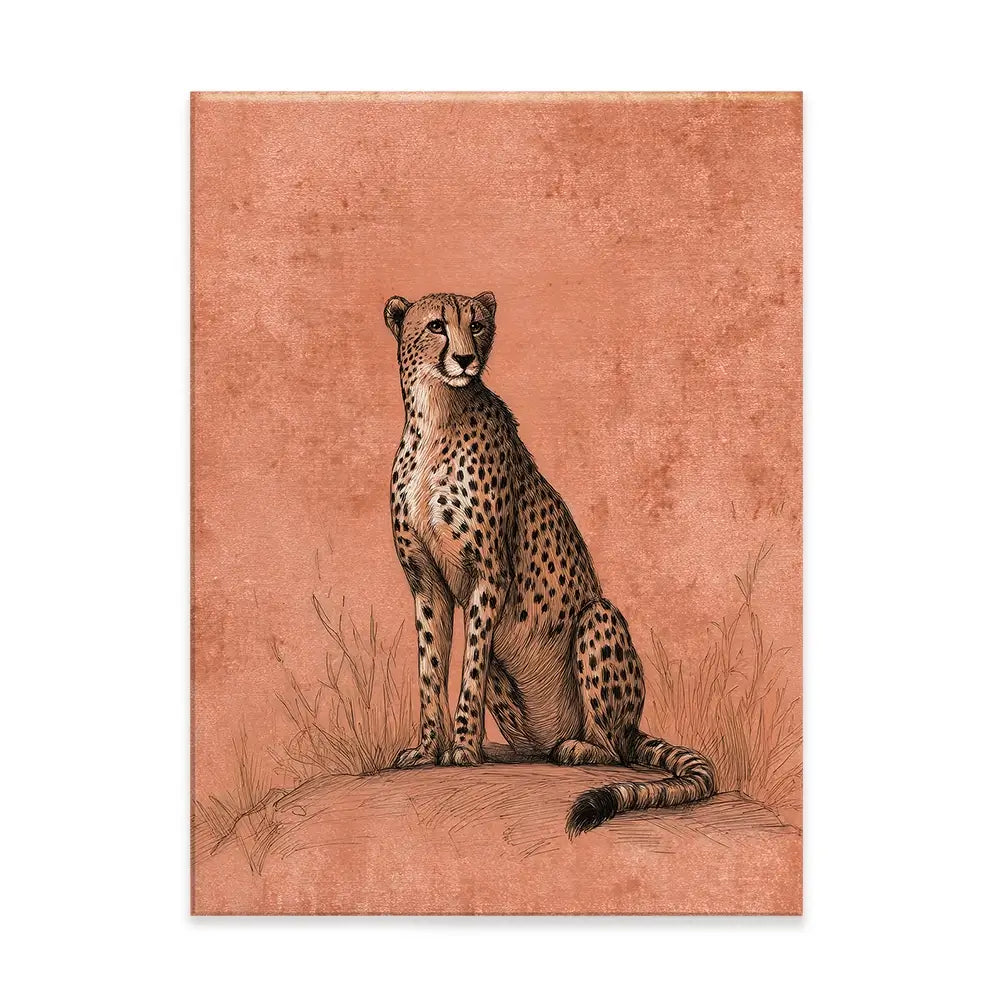 Cheetah Pose Portrait Canvas Print Cheetah Pose Portrait Canvas Print wall art product Petals Prints Design - Independent