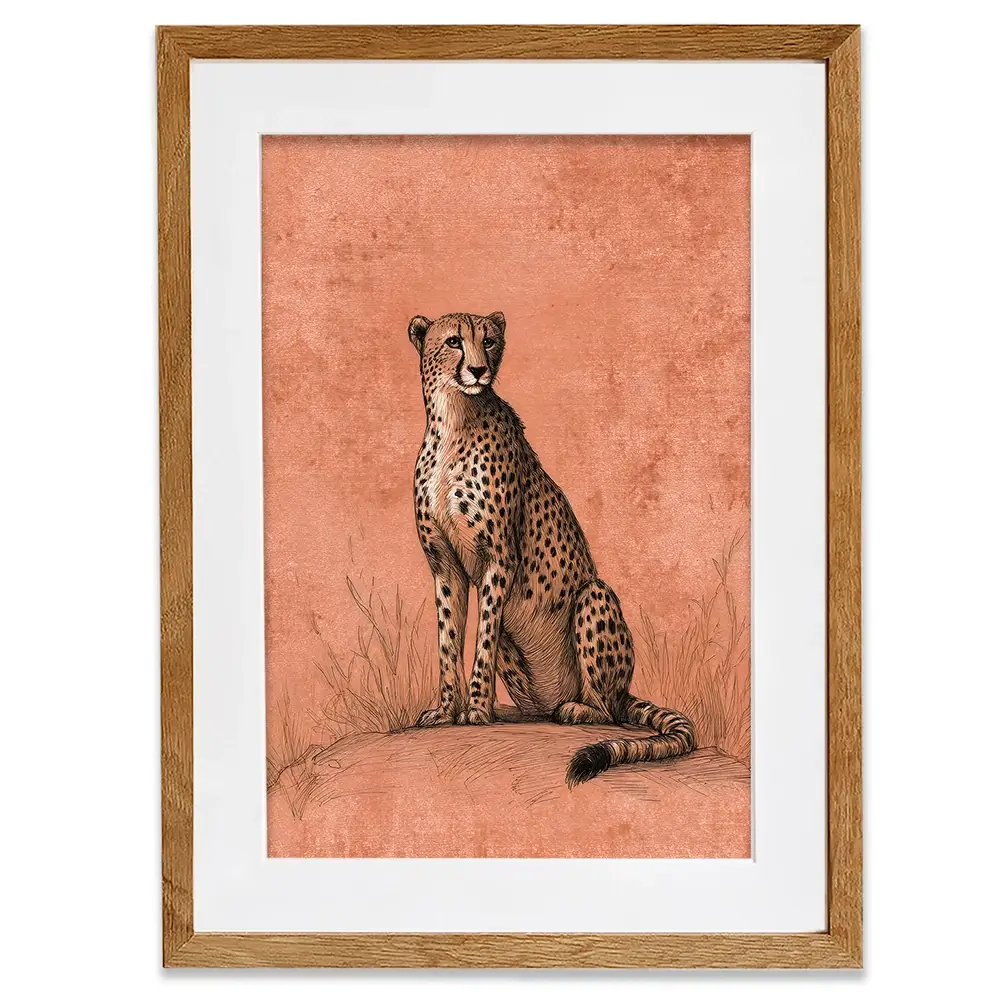 Cheetah Pose Portrait Framed Art Print Cheetah Pose Portrait Framed Art Print wall art product Petals Prints Design - Independent