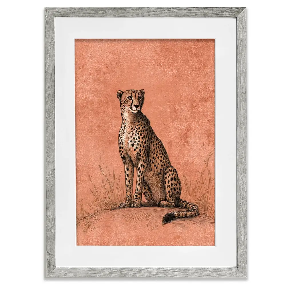 Cheetah Pose Portrait Framed Art Print Cheetah Pose Portrait Framed Art Print wall art product Petals Prints Design - Independent