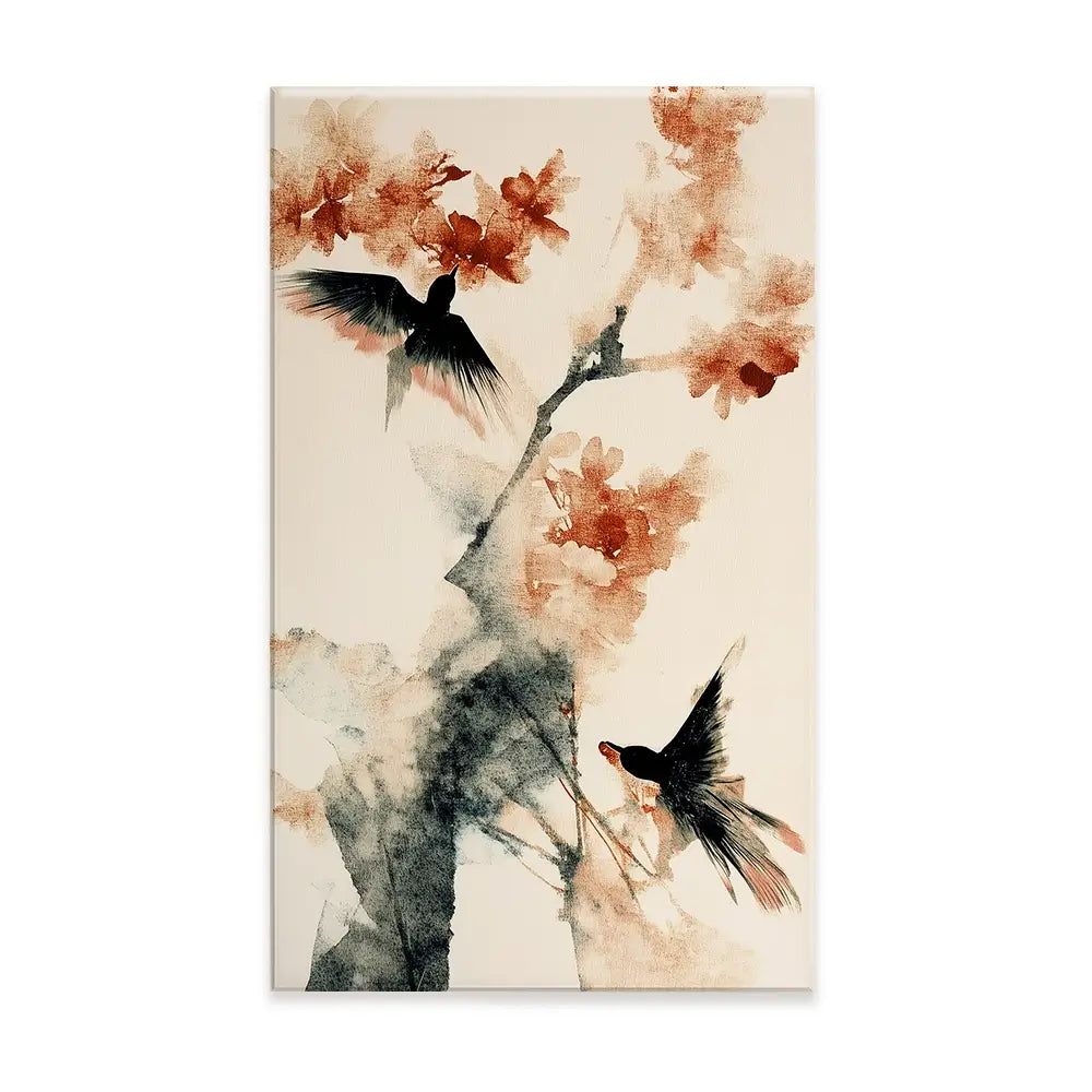 Cherry Birds Canvas Print Cherry Birds Canvas Print wall art product Treechild