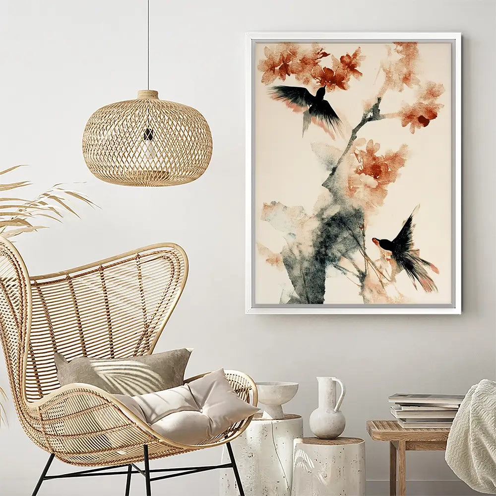 Cherry Birds Canvas Print Cherry Birds Canvas Print wall art product Treechild