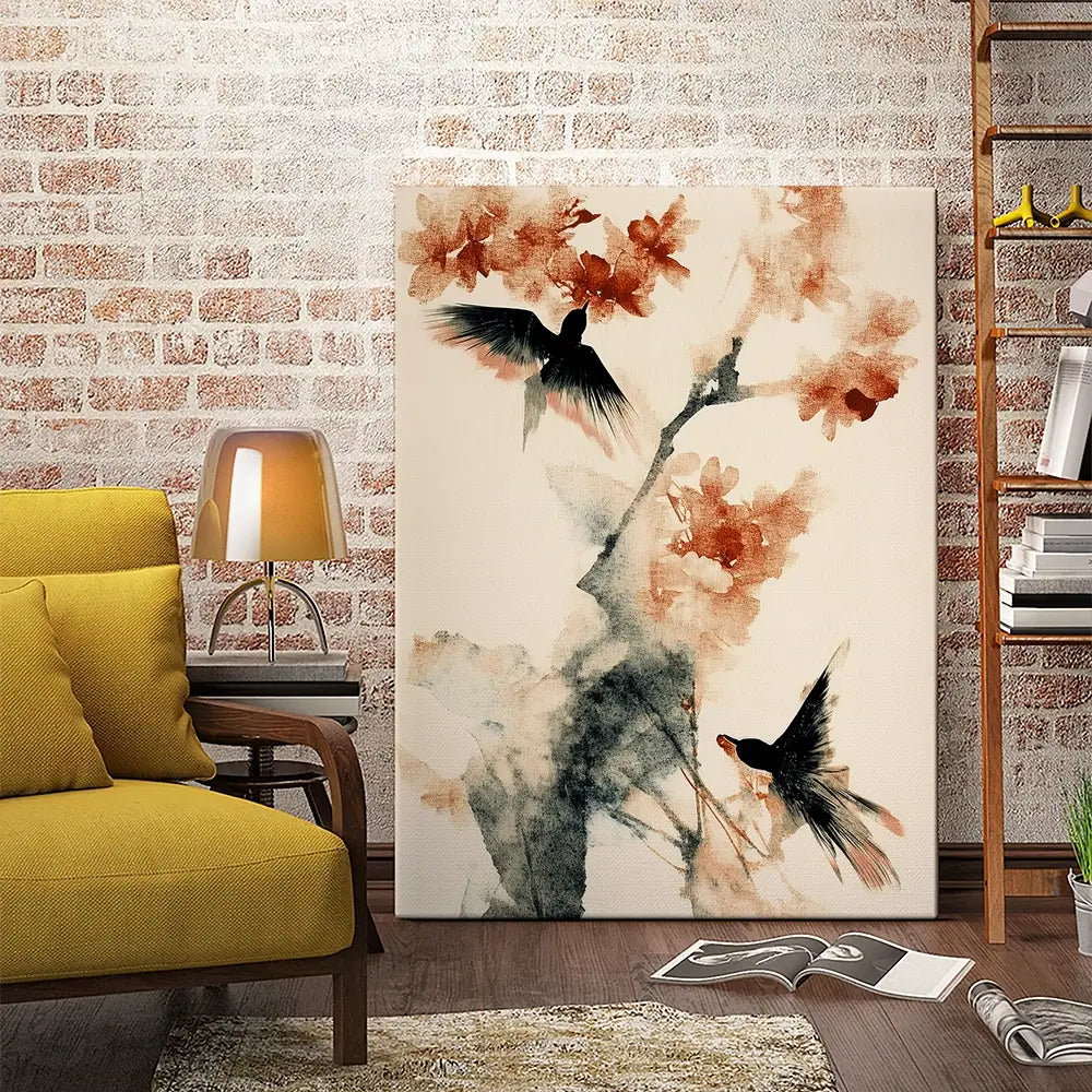 Cherry Birds Canvas Print Cherry Birds Canvas Print wall art product Treechild