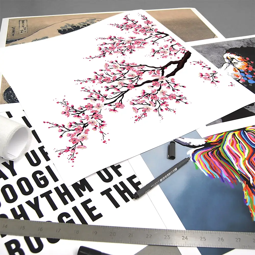 Cherry Blossom Branch Square Art Print Cherry Blossom Branch Square Art Print wall art product fresher / Shutterstock