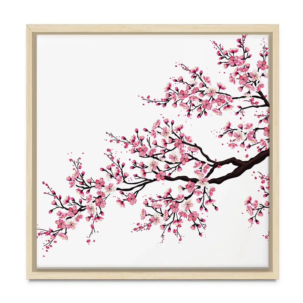 Cherry Blossom Branch Square Canvas Print Cherry Blossom Branch Square Canvas Print wall art product fresher / Shutterstock