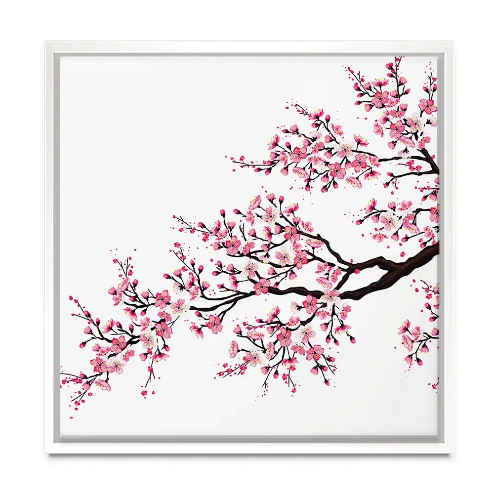 Cherry Blossom Branch Square Canvas Print Cherry Blossom Branch Square Canvas Print wall art product fresher / Shutterstock