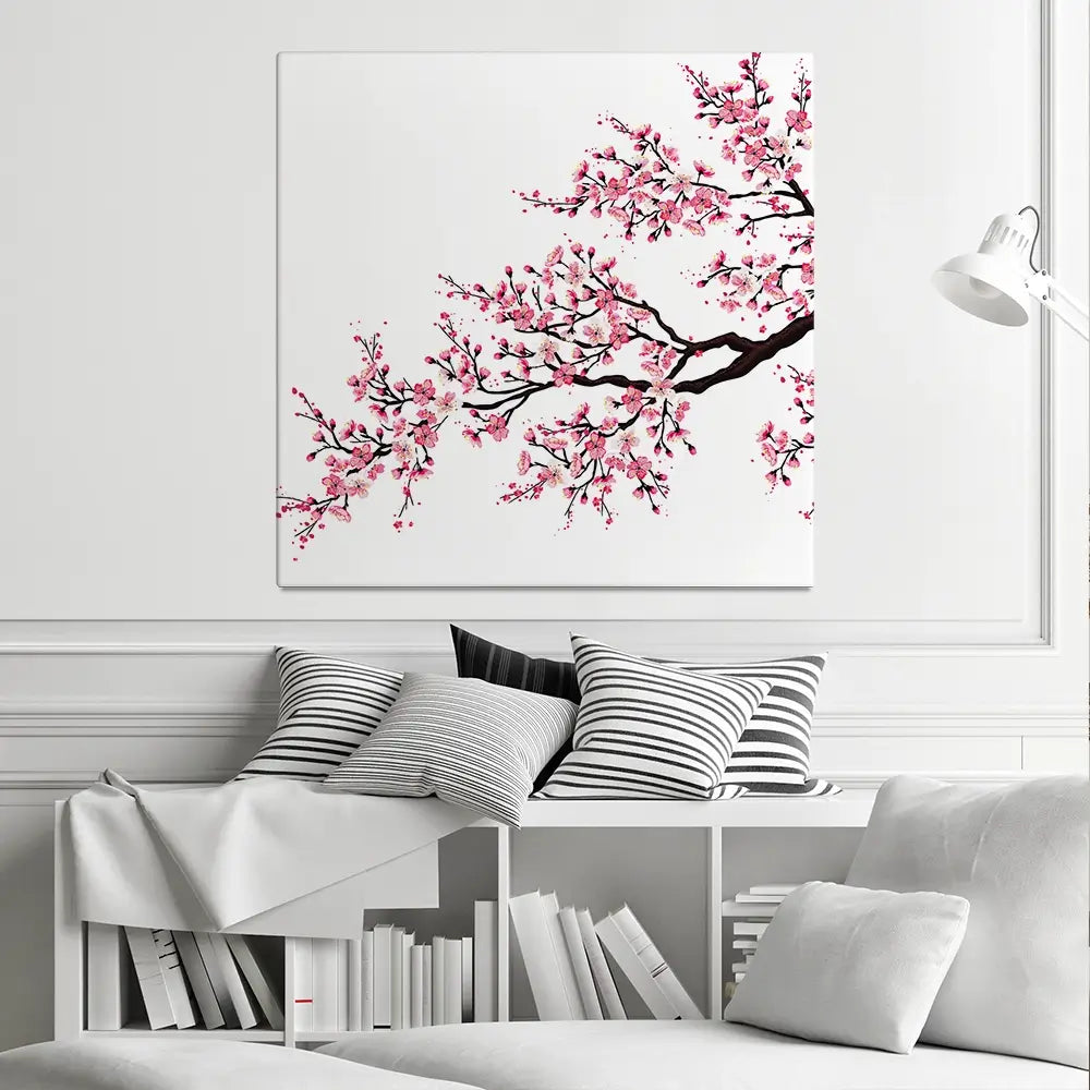 Cherry Blossom Branch Square Canvas Print Cherry Blossom Branch Square Canvas Print wall art product fresher / Shutterstock