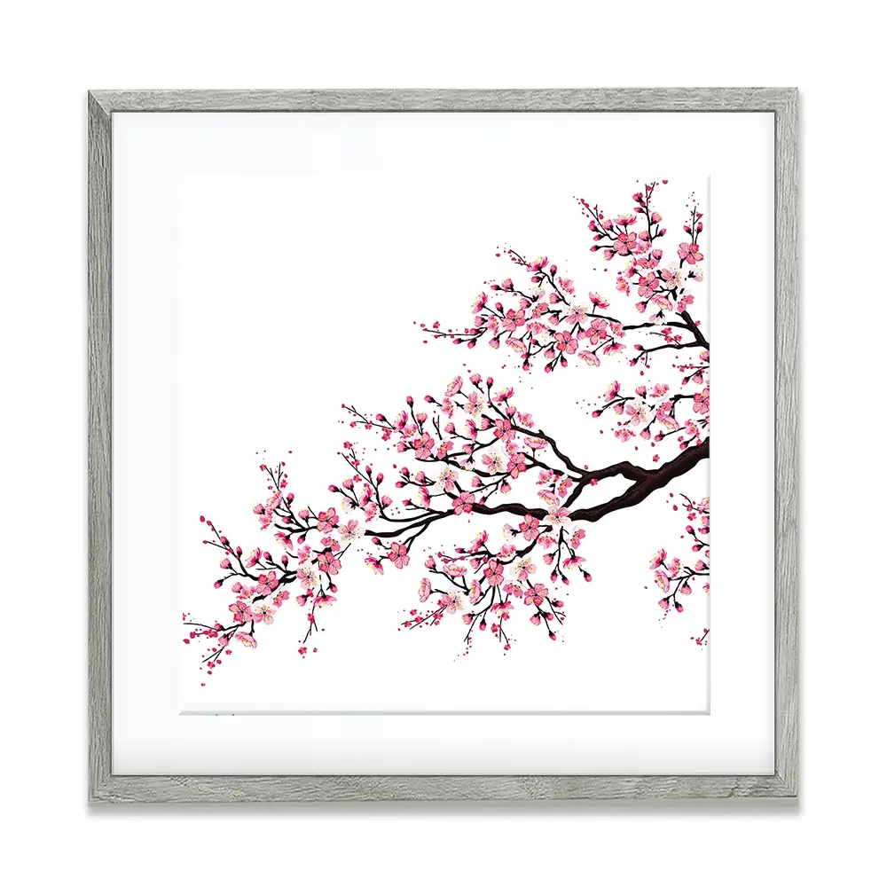 Cherry Blossom Branch Square Framed Art Print Cherry Blossom Branch Square Framed Art Print wall art product fresher / Shutterstock