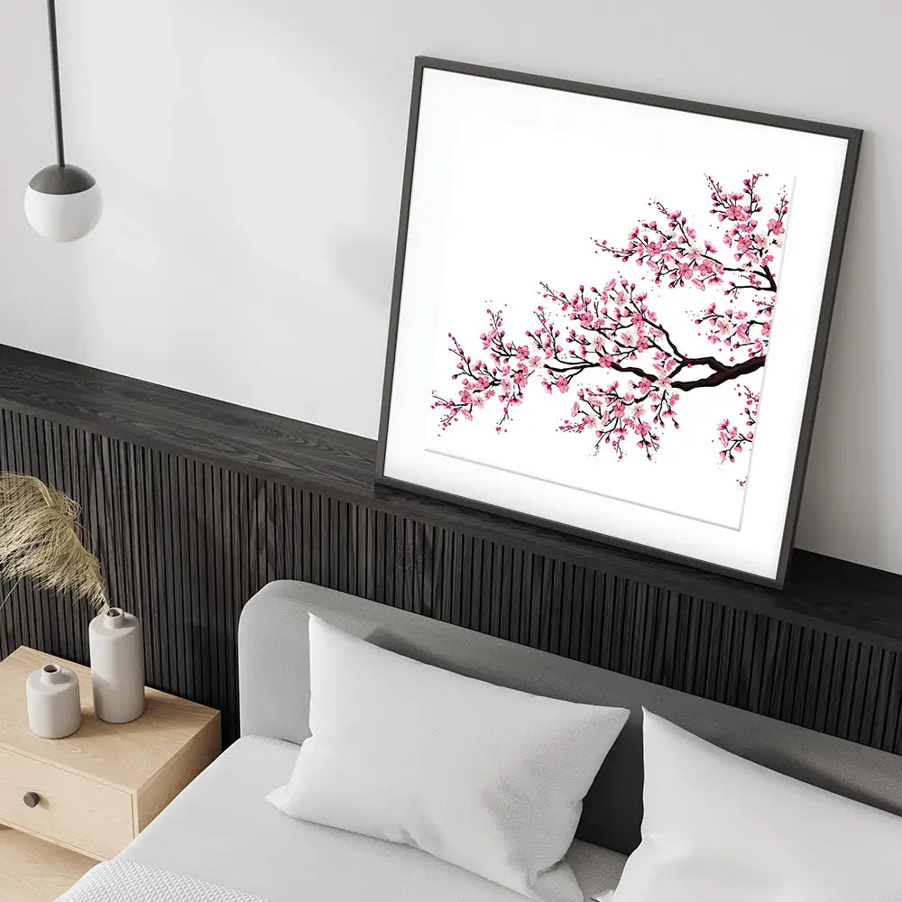 Cherry Blossom Branch Square Framed Art Print Cherry Blossom Branch Square Framed Art Print wall art product fresher / Shutterstock