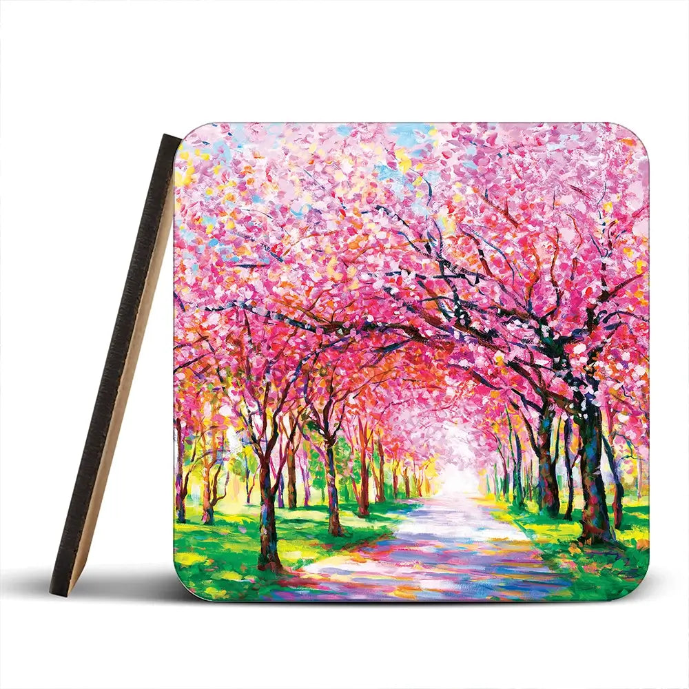 Cherry Blossom Forest Coaster Set Cherry Blossom Forest Coaster Set wall art product Leon Devenice