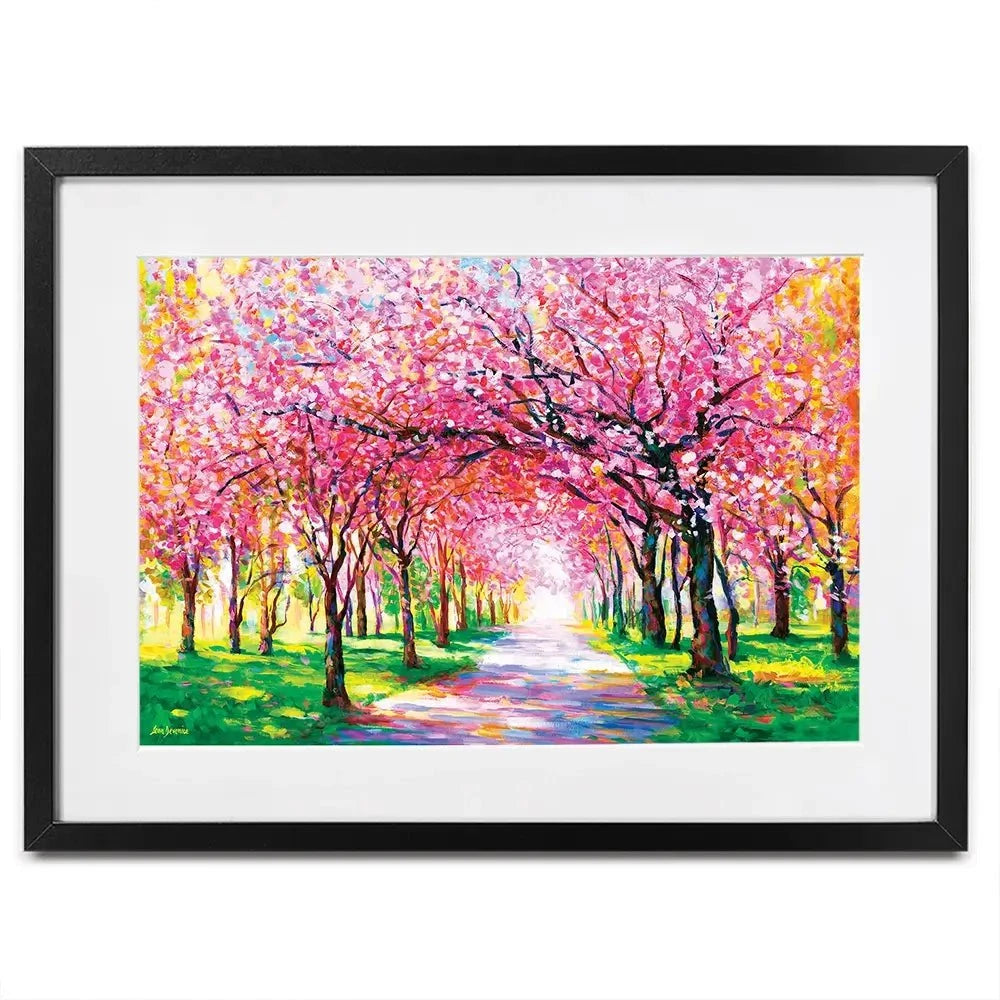 Cherry Blossom Forest Framed Art Print Cherry Blossom Forest Framed Art Print wall art product Leon Devenice