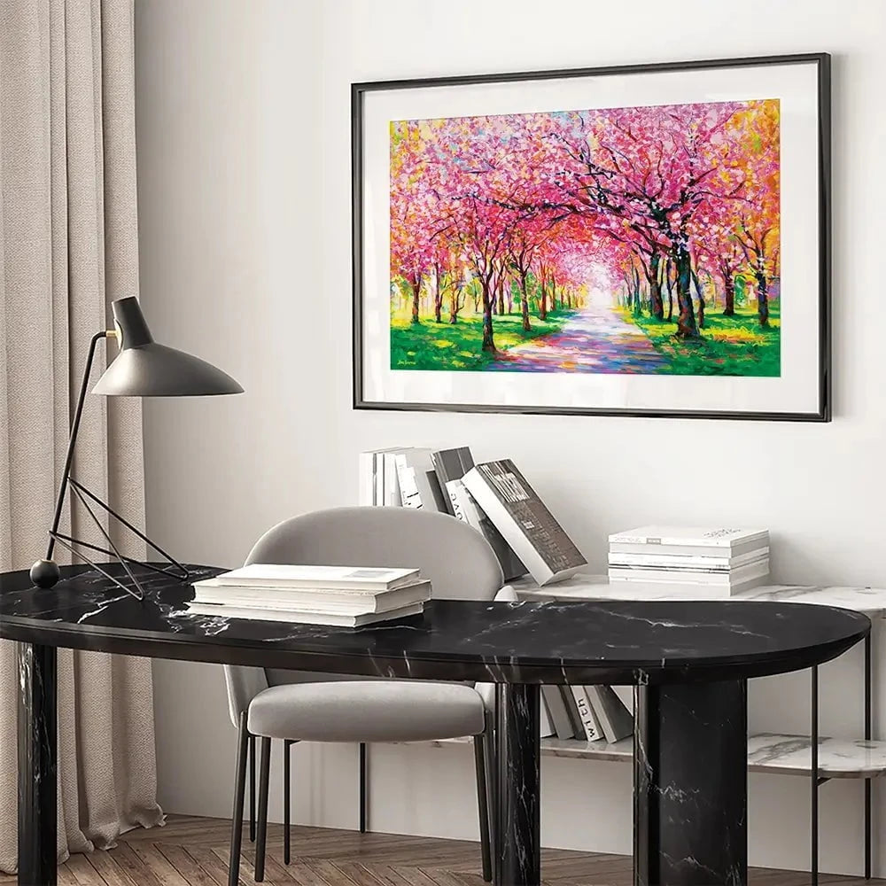 Cherry Blossom Forest Framed Art Print Cherry Blossom Forest Framed Art Print wall art product Leon Devenice