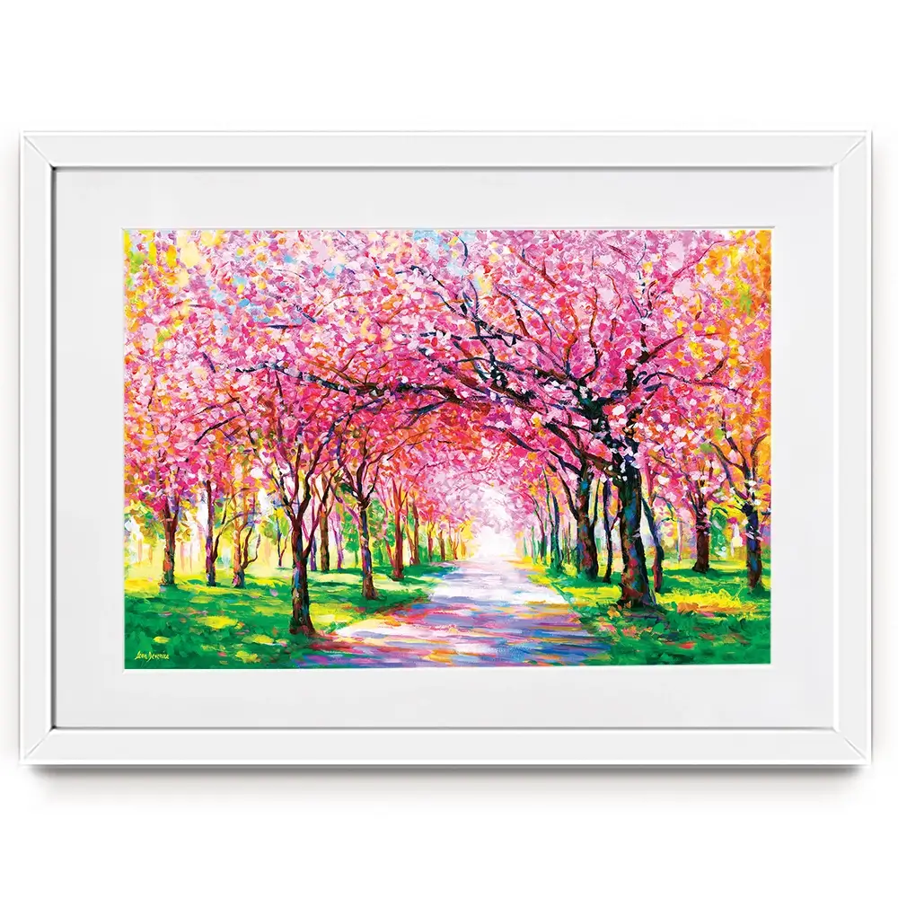 Cherry Blossom Forest Framed Art Print Cherry Blossom Forest Framed Art Print wall art product Leon Devenice