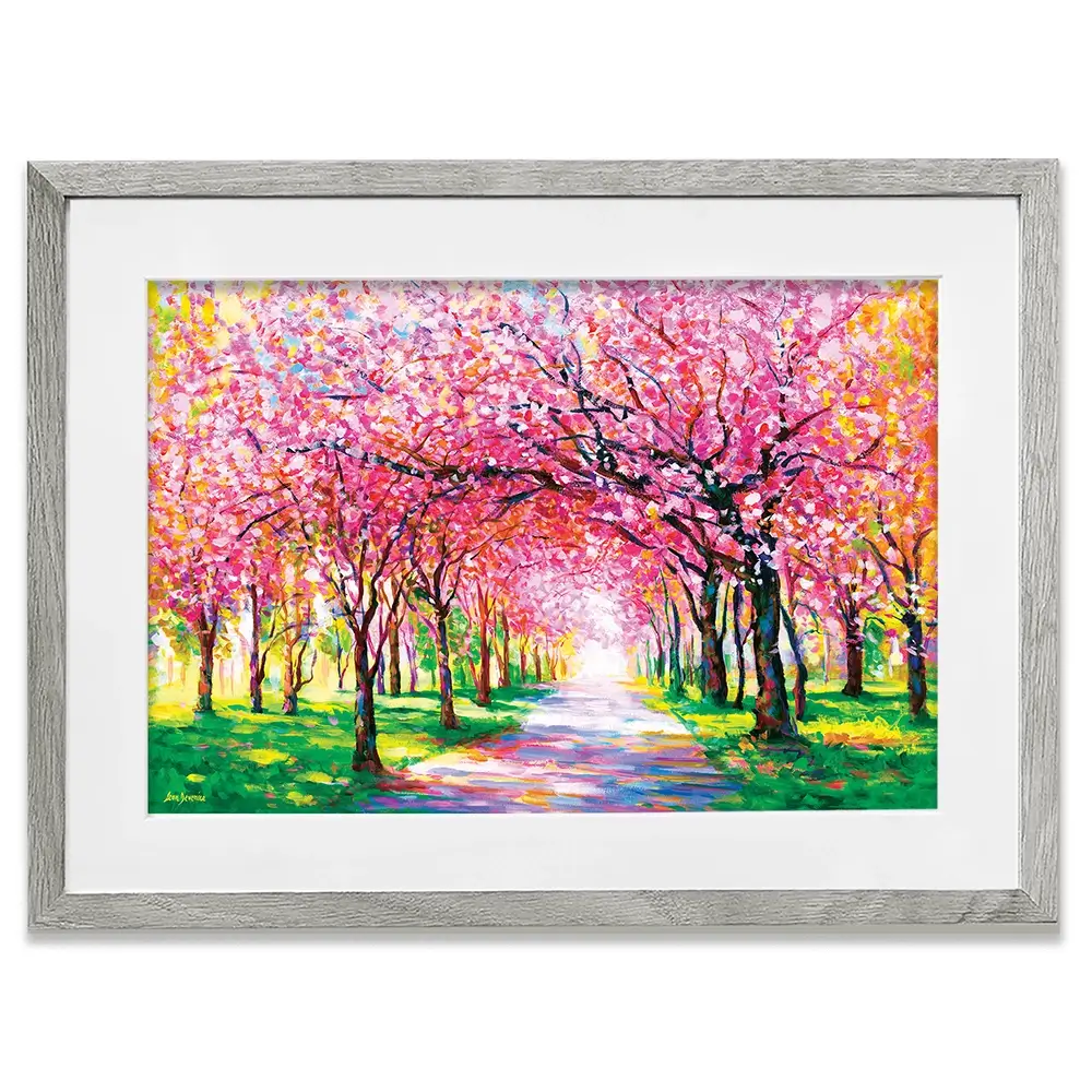 Cherry Blossom Forest Framed Art Print Cherry Blossom Forest Framed Art Print wall art product Leon Devenice