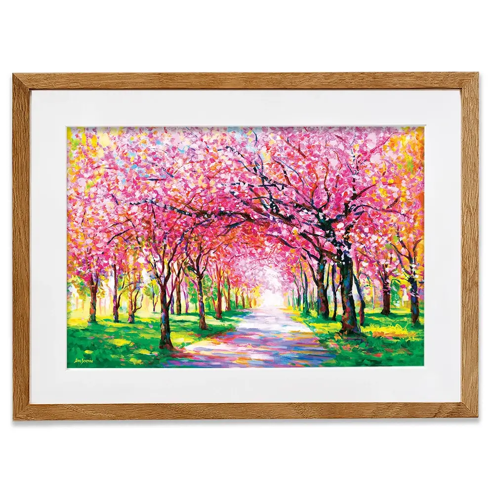 Cherry Blossom Forest Framed Art Print Cherry Blossom Forest Framed Art Print wall art product Leon Devenice