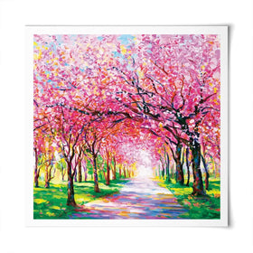 Cherry Blossom Forest Square Art Print Cherry Blossom Forest Square Art Print wall art product Leon Devenice