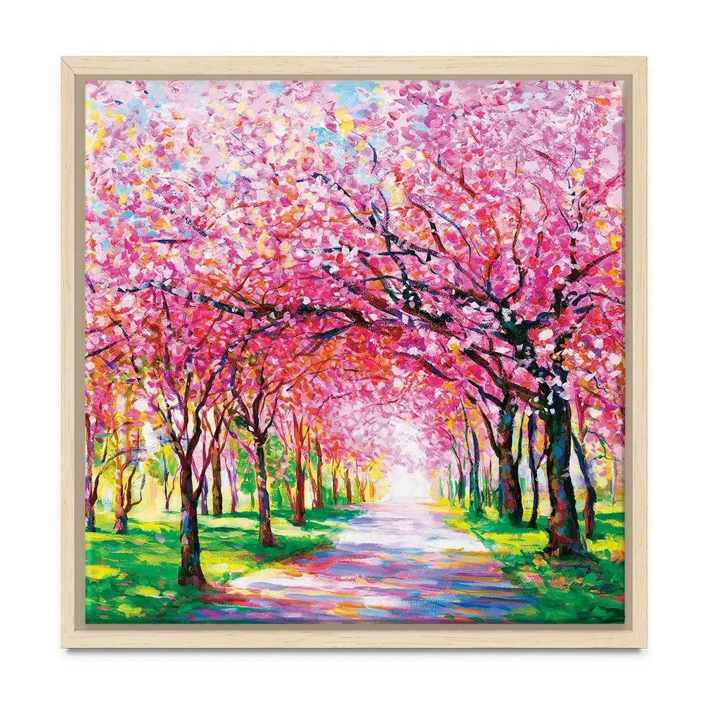 Cherry Blossom Forest Square Canvas Print Cherry Blossom Forest Square Canvas Print wall art product Leon Devenice