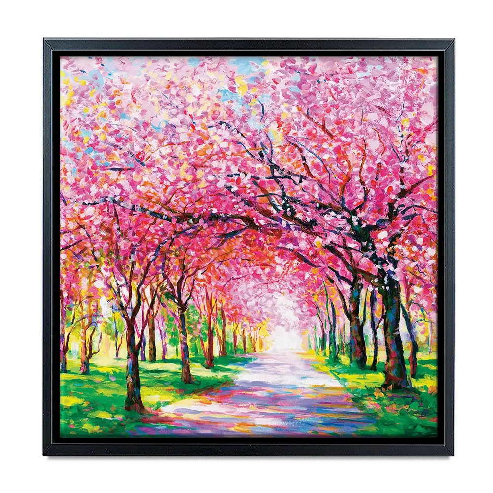Cherry Blossom Forest Square Canvas Print Cherry Blossom Forest Square Canvas Print wall art product Leon Devenice