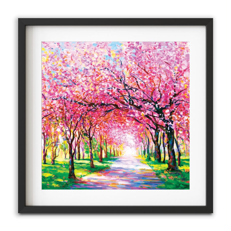 Cherry Blossom Forest Square Framed Art Print wall art product Leon Devenice