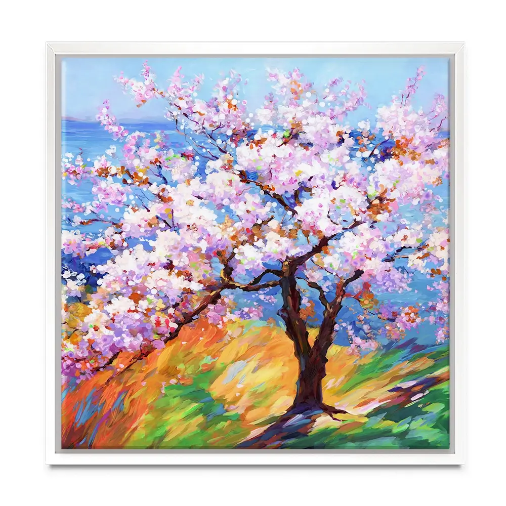 Cherry Blossom Glory Square Canvas Print Cherry Blossom Glory Square Canvas Print wall art product Art Print Shop