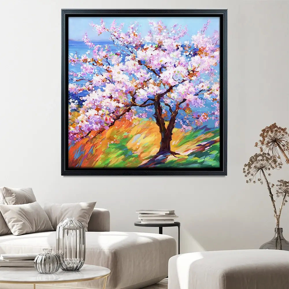 Cherry Blossom Glory Square Canvas Print Cherry Blossom Glory Square Canvas Print wall art product Art Print Shop