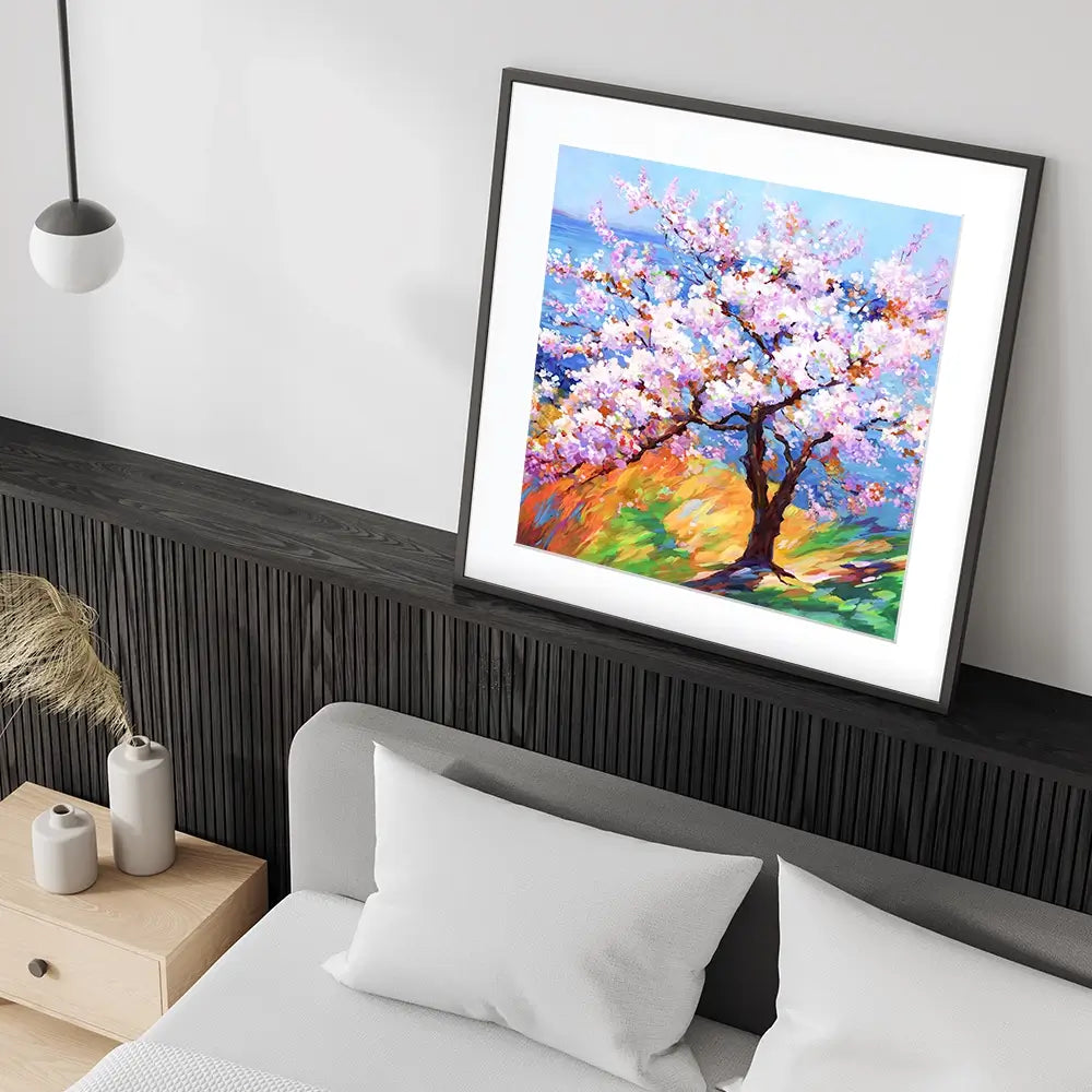 Cherry Blossom Glory Square Framed Art Print Cherry Blossom Glory Square Framed Art Print wall art product Art Print Shop