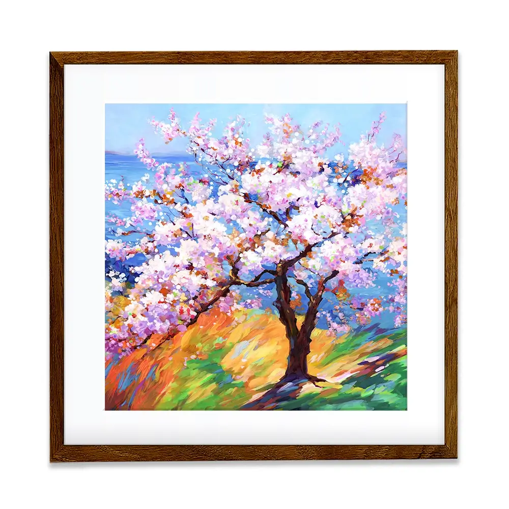 Cherry Blossom Glory Square Framed Art Print Cherry Blossom Glory Square Framed Art Print wall art product Art Print Shop