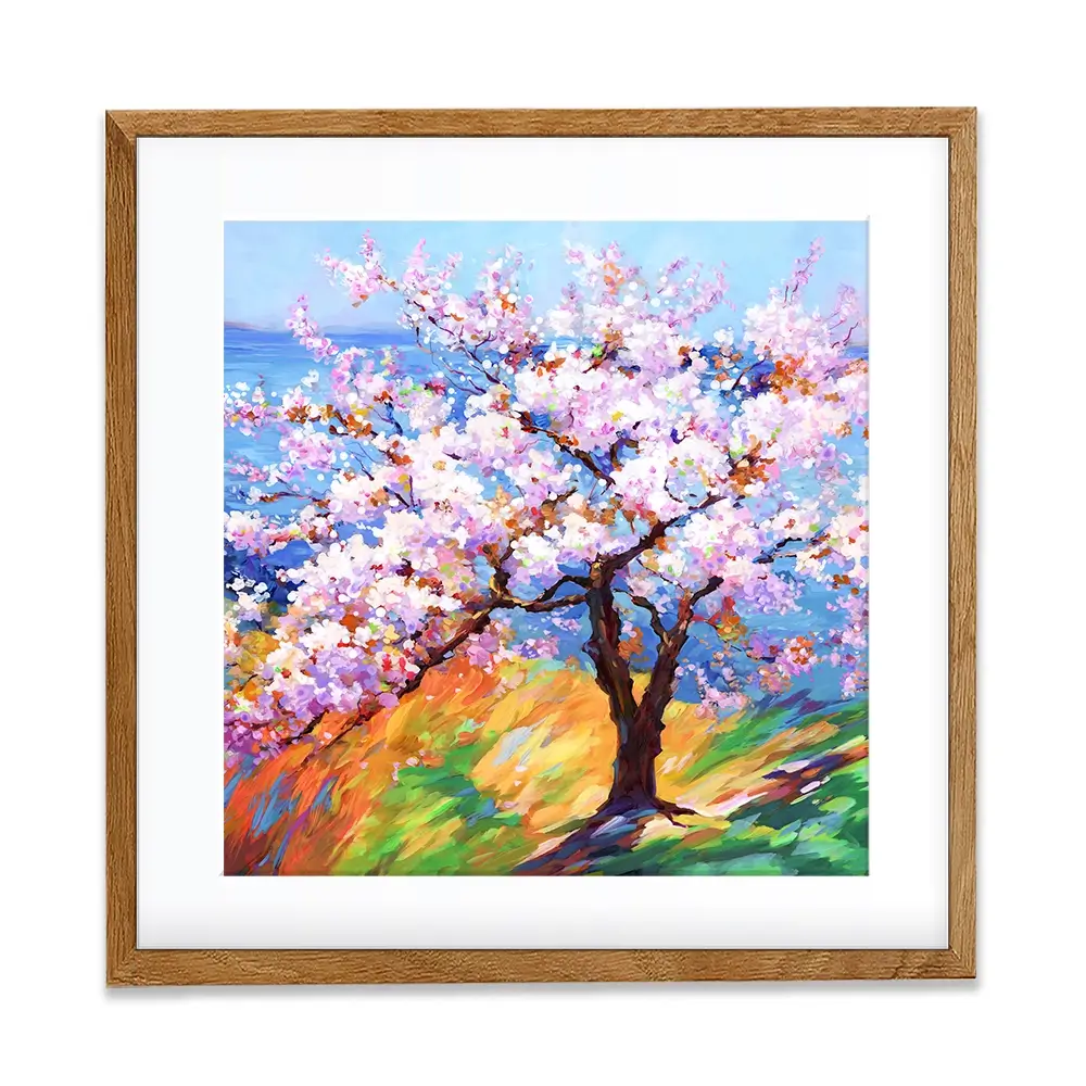 Cherry Blossom Glory Square Framed Art Print Cherry Blossom Glory Square Framed Art Print wall art product Art Print Shop