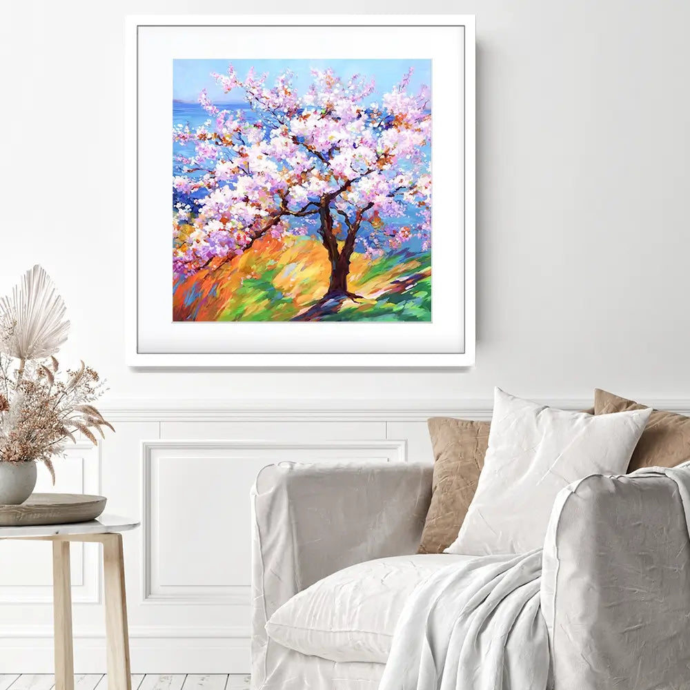 Cherry Blossom Glory Square Framed Art Print Cherry Blossom Glory Square Framed Art Print wall art product Art Print Shop