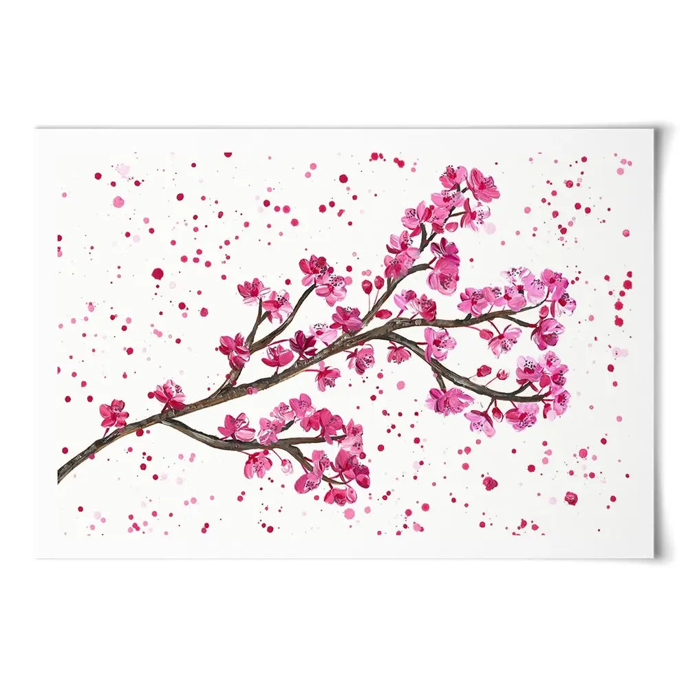 Cherry Blossom Splash Art Print Cherry Blossom Splash Art Print wall art product Emma LC Art