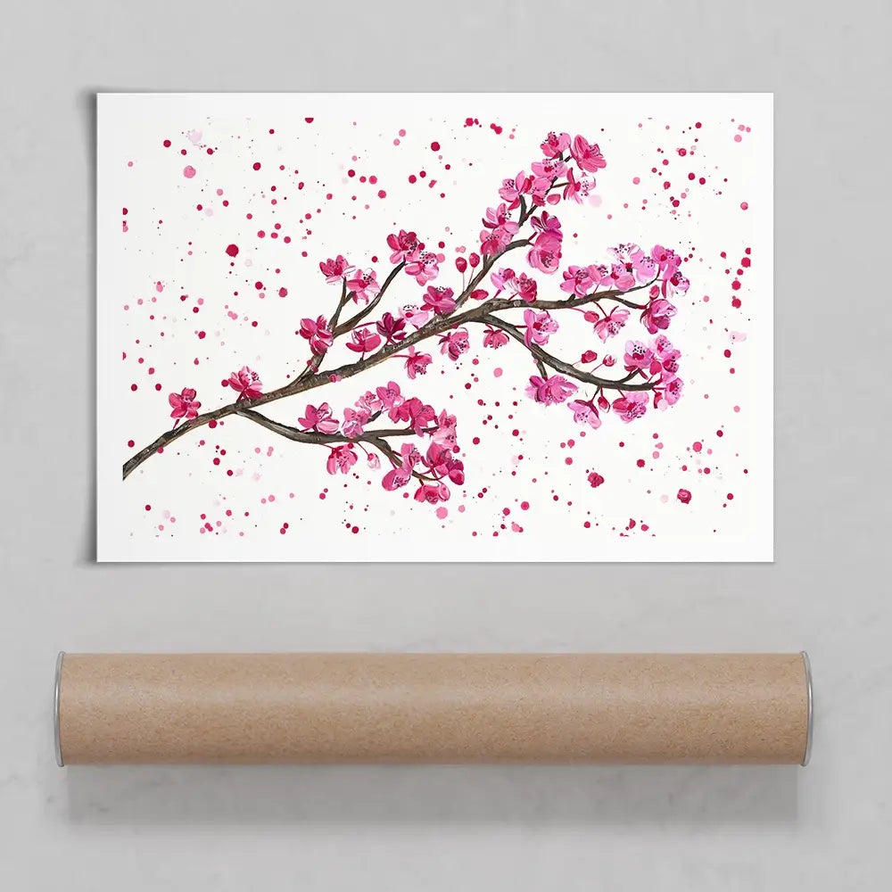 Cherry Blossom Splash Art Print Cherry Blossom Splash Art Print wall art product Emma LC Art