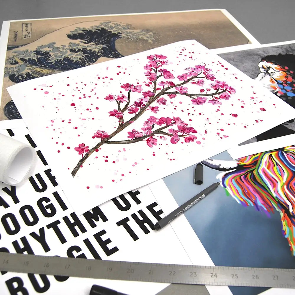 Cherry Blossom Splash Art Print Cherry Blossom Splash Art Print wall art product Emma LC Art